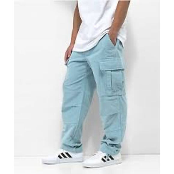 NWT Empyre Light Blue Corduroy Cargo Skate Pants Size 32 | SAME DAY SHIP - Picture 1 of 7